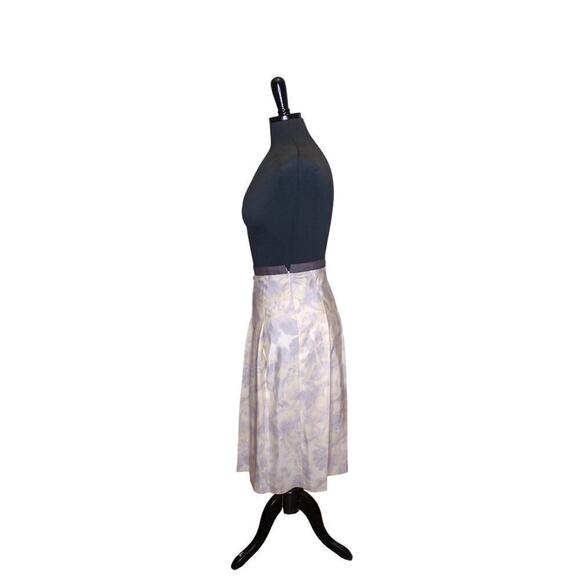Anne Klein Silk Pleated Skirt Midi Knee Full Abstract All Over Print 8 - Picture 2 of 4